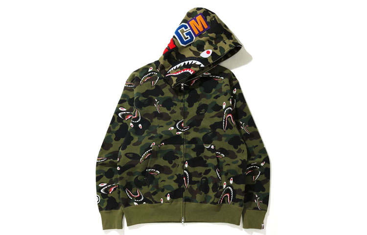 A BATHING APE Bape Shark 1st Camo Shark Relaxed Full Zip Hoodie