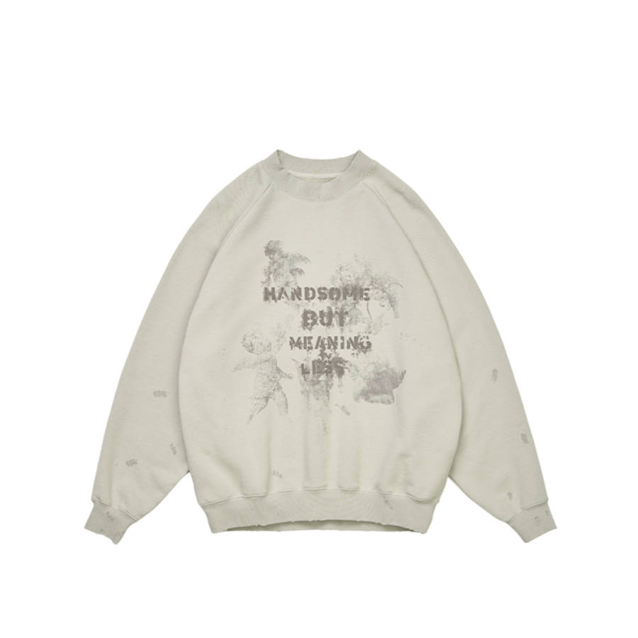 XVESSEL Sweatshirts Unisex Ecru Crew Neck Thickened Regular
