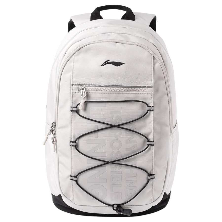 Li-Ning Li Ning Polyester Backpack Unisex Ecru