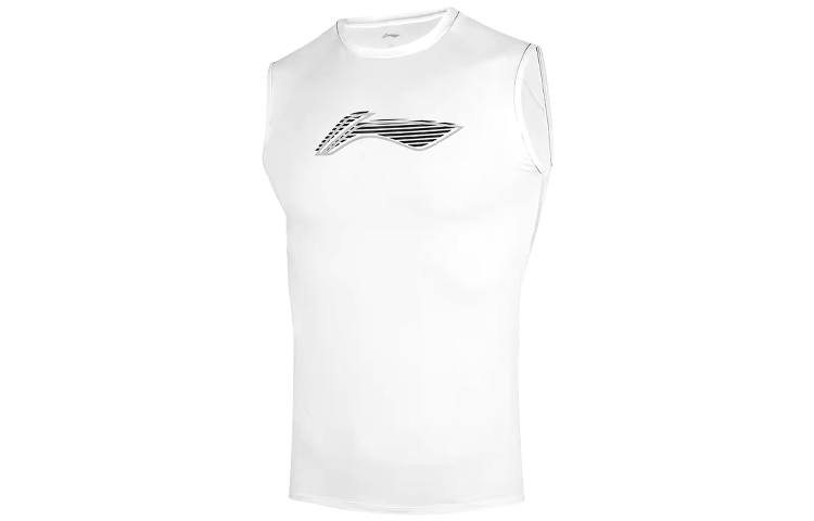 Li-Ning Li Ning Tank Tops Men's White Crew Neck Moderate