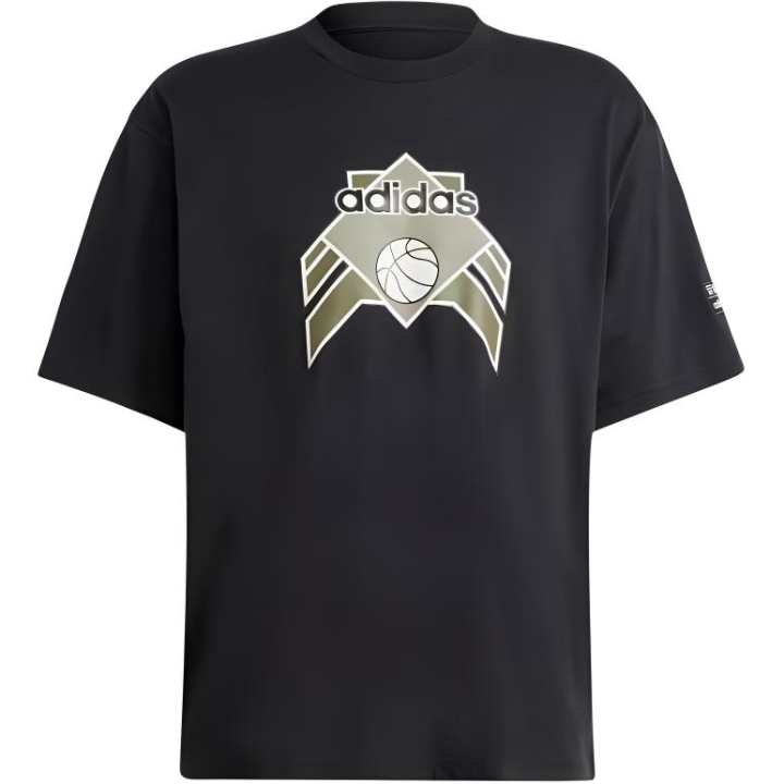 Adidas Adidas T Shirts Men's Black Crew Neck Moderate Straight Fit