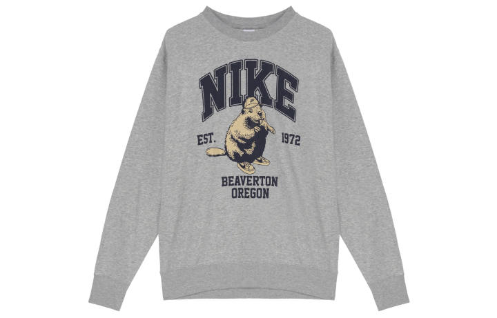 Nike Nike Sweatshirts Men's Gray Crew Neck Moderate Regular