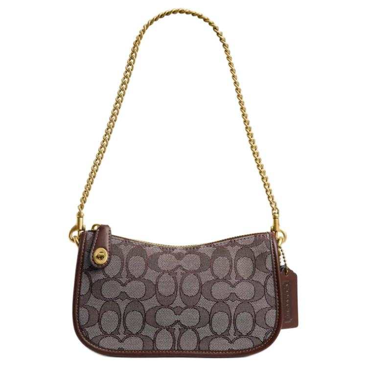 COACH Swinger Recycled Cotton Portable Crossbody Bag, Shoulder Bag Small Women's Brown