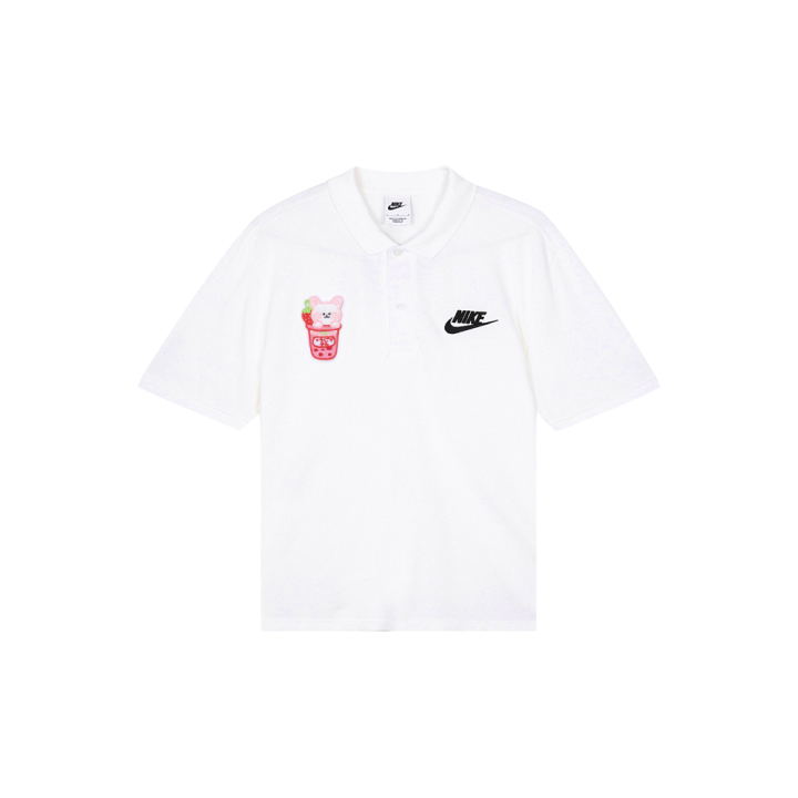 Nike Nike Polo Shirts Men's White Polo Collar Moderate Straight Fit