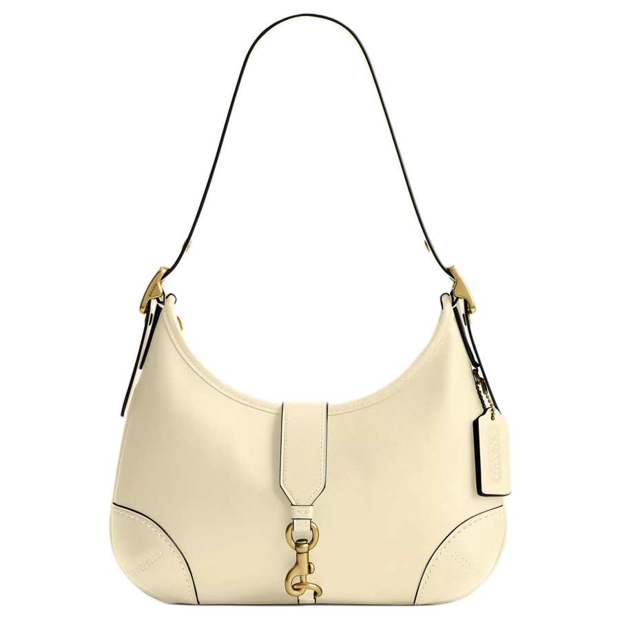 COACH Hamptons Leather Hobo Bag Shoulder Bag Large Women's Yellow