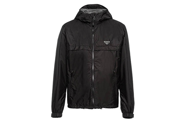 PRADA PRADA Jackets Men's Black Hooded Moderate Other