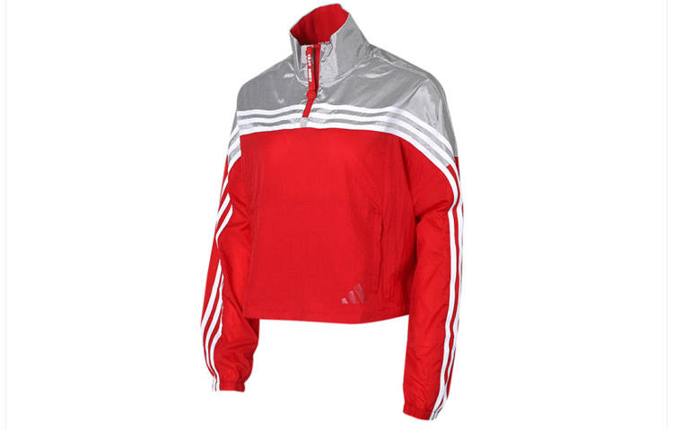 Adidas Adidas Jackets Women's Red Gray Multicolor Stand Collar Moderate Other