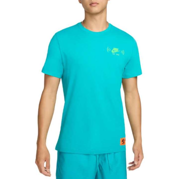 Nike Nike T Shirts Men's Turquoise Crew Neck Moderate