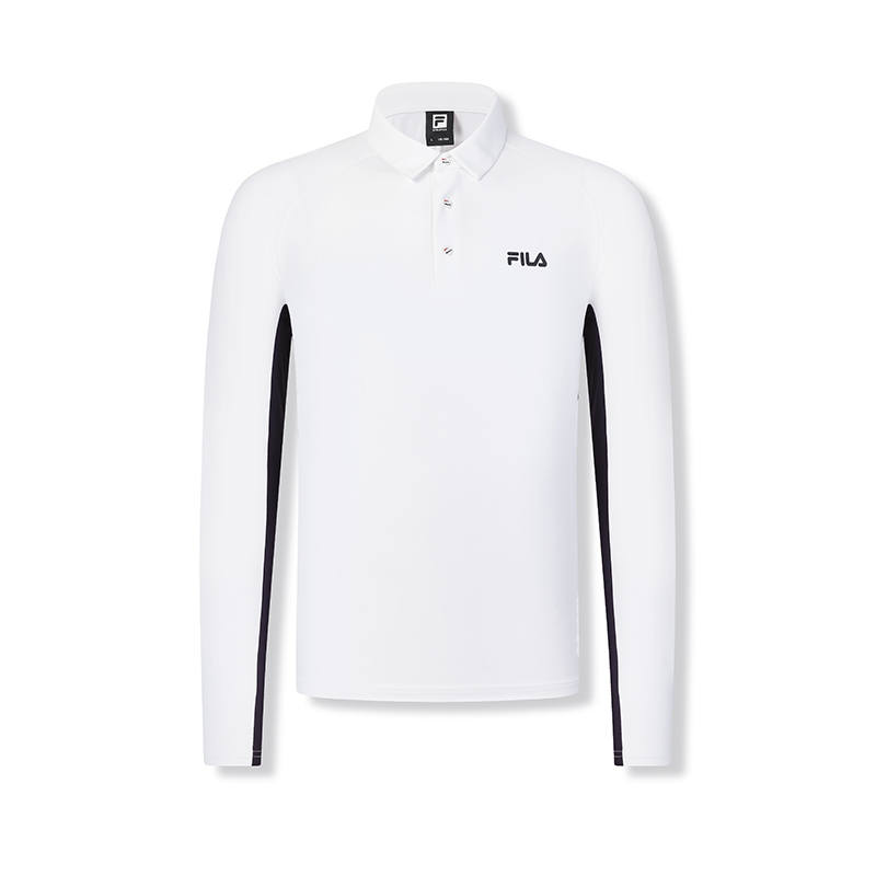 FILA Polo Shirts Men's Jade White Polo Collar Moderate Straight Fit