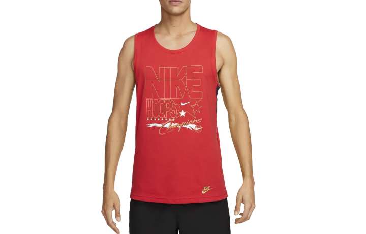 Nike Nike Tank Tops Men's Red Crew Neck Moderate Straight Fit