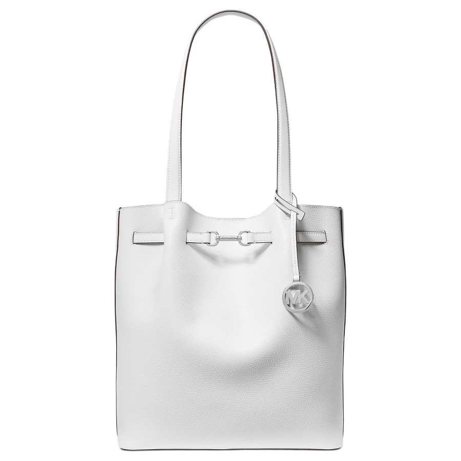 MICHAEL KORS Carson Leather Handbag, Shoulder Bag Large Women's White