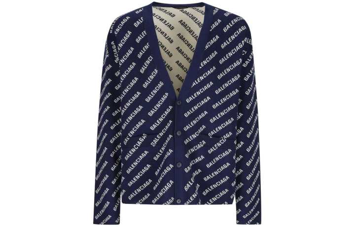 Balenciaga Balenciaga Monogram Printed Knit Cardigan