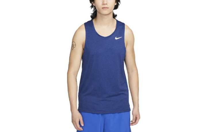 Nike Nike Tank Tops Men's Blue Crew Neck Moderate Straight Fit