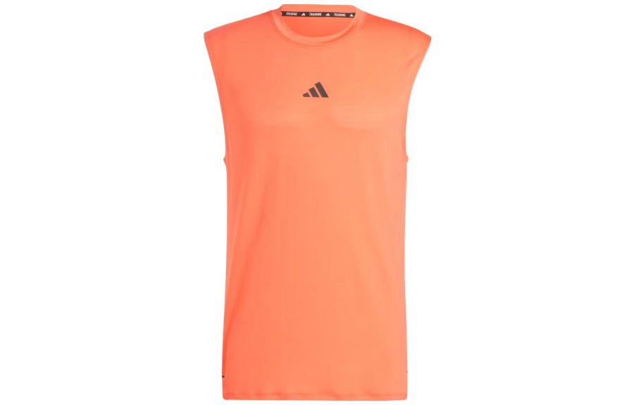 Adidas Adidas Tank Tops Men's Orange Crew Neck Moderate Straight Fit