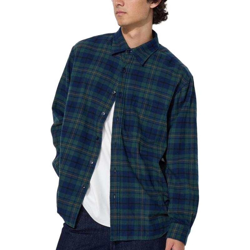 UNIQLO Shirts Men's Blue Lapel Moderate Other