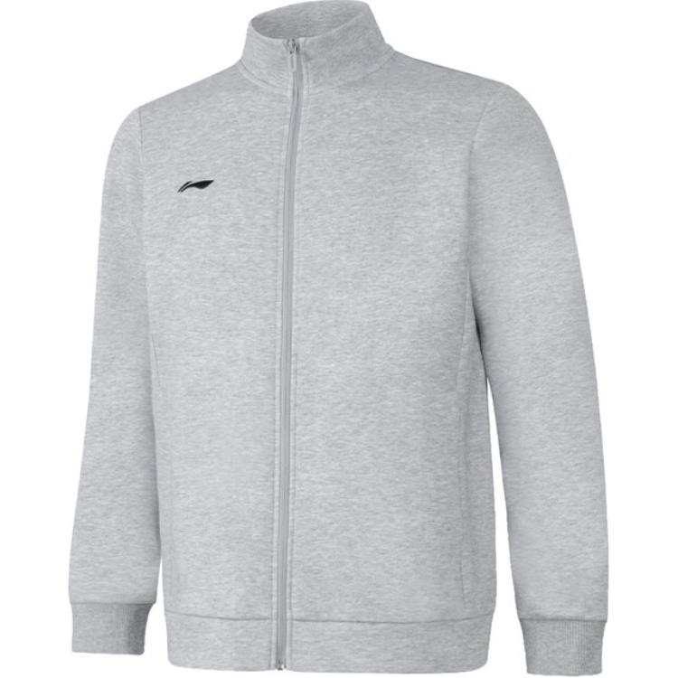 Li-Ning Li Ning Sweatshirts Men's Heather Gray Stand Collar Moderate Cardigan