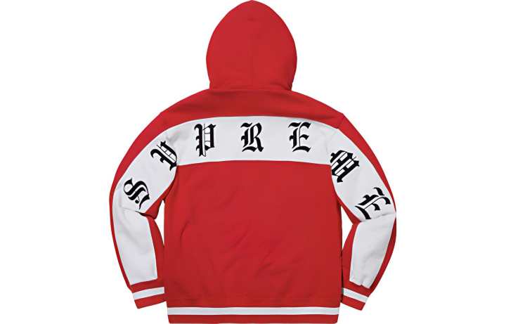Supreme Supreme Old English Stripe Zip Up Sweatshirt