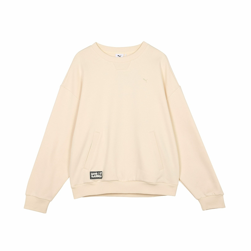 PUMA CLASSICS SELECTHAUSOF Fleece Lined Comfortable And Breathable Skin Friendly Soft Sweatshirt Unisex Almond Candy