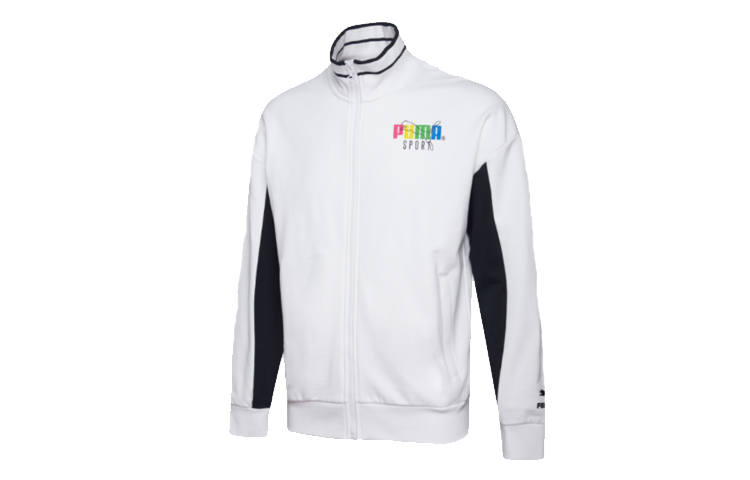PUMA PUMA Jackets Men's White Stand Collar Moderate Other