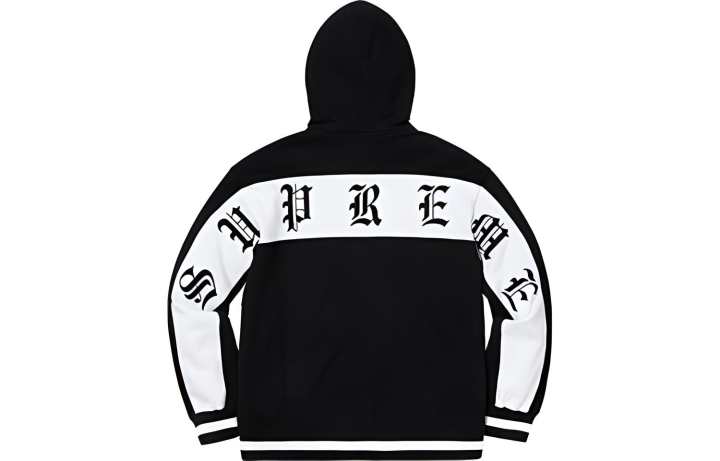 Supreme Supreme Old English Stripe Zip Up Sweatshirt