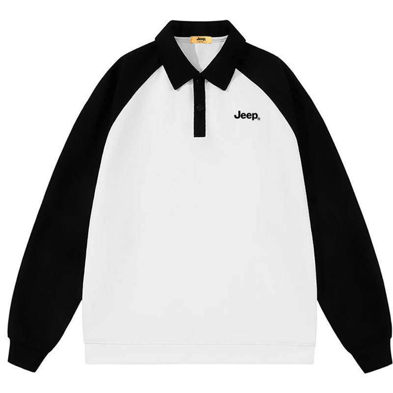 Jeep Sweatshirts Unisex Polo Collar Moderate Regular