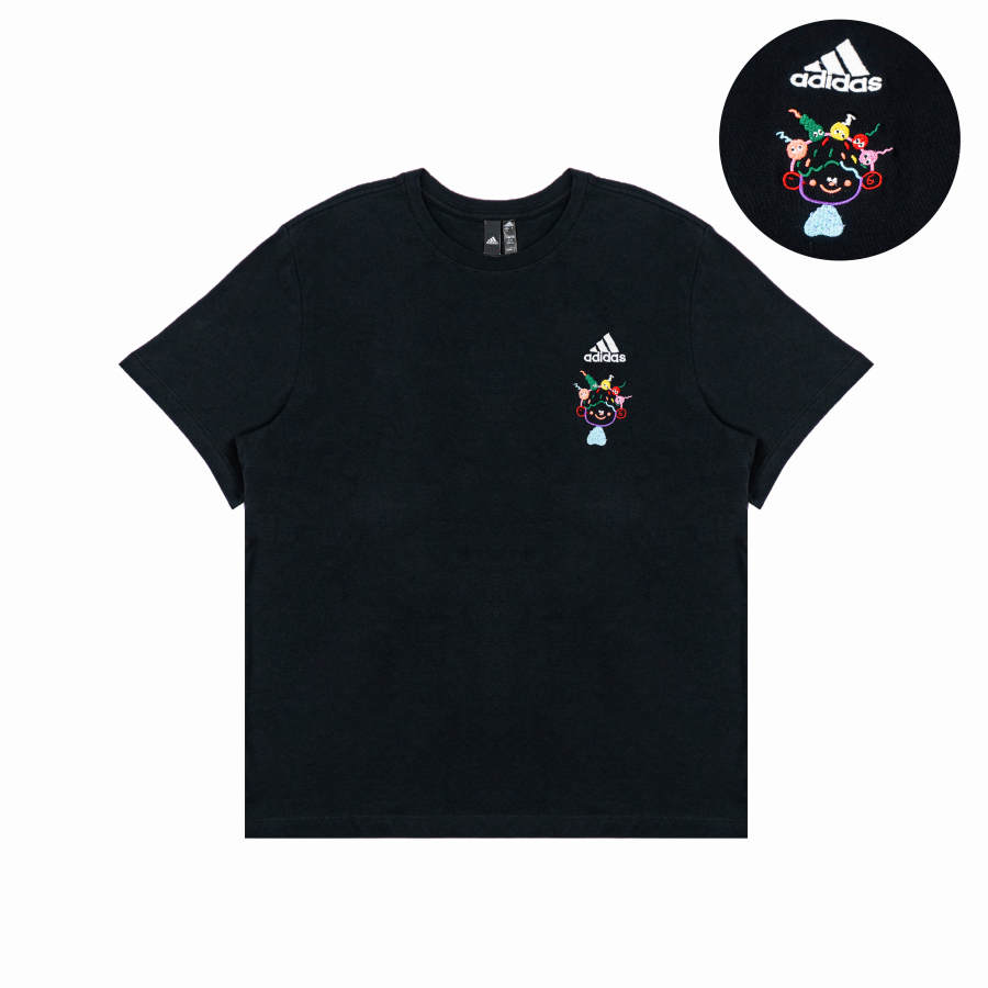 Adidas Adidas T Shirts Unisex Black Crew Neck Moderate Straight Fit