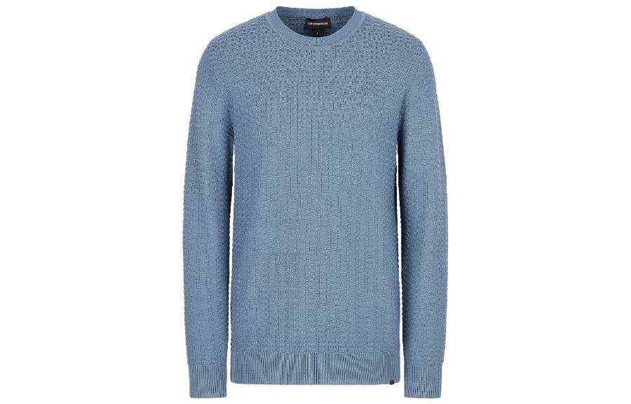EMPORIO ARMANI Sweaters Men's Blue Gray Crew Neck Moderate Other