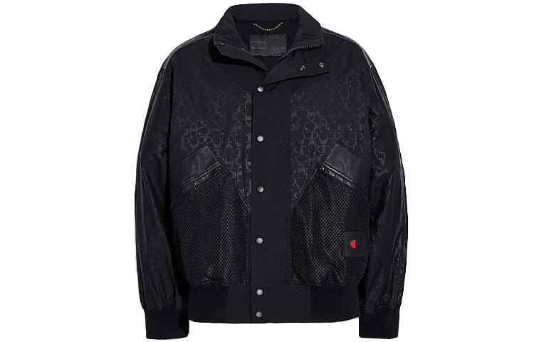 COACH COACH X Champion Jackets Men's Black Stand Collar Moderate Other