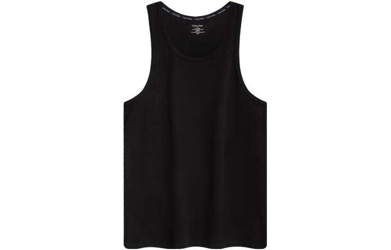 Calvin Klein Tank Tops Men's Space Black Crew Neck Moderate Straight Fit