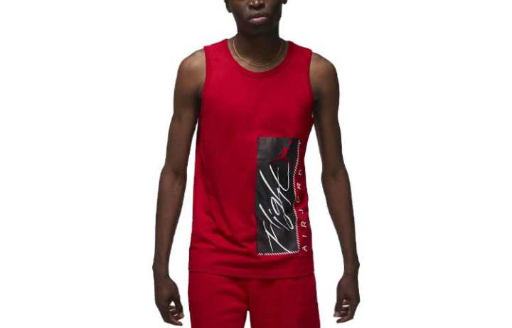 Jordan Jordan Tank Tops Men's Red Crew Neck Moderate Straight Fit