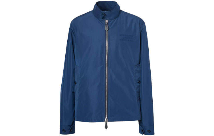 Burberry Jackets Men's Ink Blue Stand Collar Moderate Other