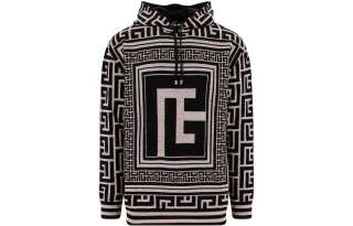 BALMAIN Monogram Hooded Sweatshirt