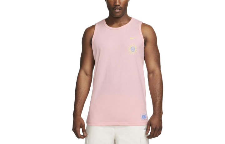 Nike Nike Tank Tops Men's Pink Crew Neck Moderate Straight Fit
