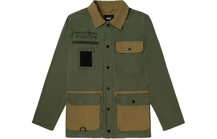 Vans Vans Jackets Men's Army Green Lapel Moderate Workwear
