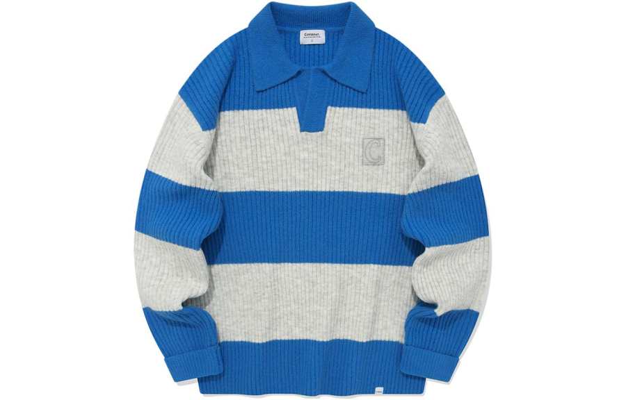 COVERNAT Knitwear Unisex Blue Lapel Moderate Other