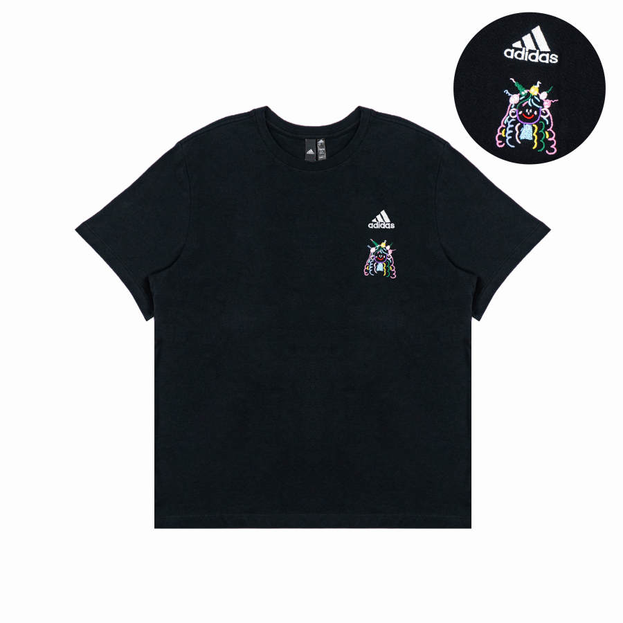Adidas Adidas T Shirts Unisex Black Crew Neck Moderate Straight Fit