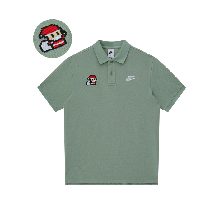 Nike Nike Polo Shirt Unisex Gray Green