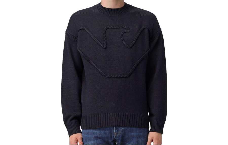 EMPORIO ARMANI Logo Embroidered Crewneck Jumper