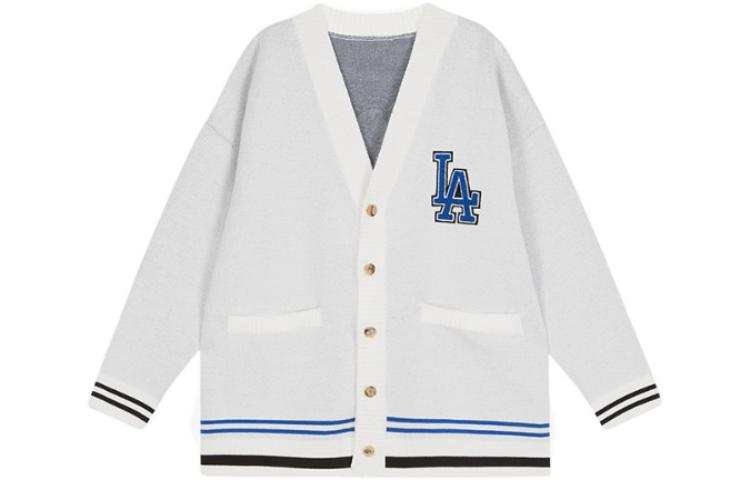 MLB X Disney Knitwear Unisex White V Neck Moderate Cardigan