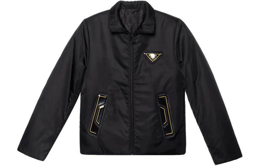 PRADA PRADA Jackets Men's Black Stand Collar Moderate Other