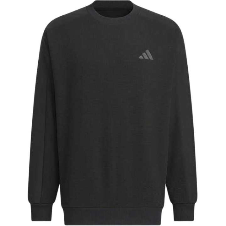 Adidas Adidas Transitional Fleece Lined Crew Neck Comfortable Fashion Sweatshirt Men's Black