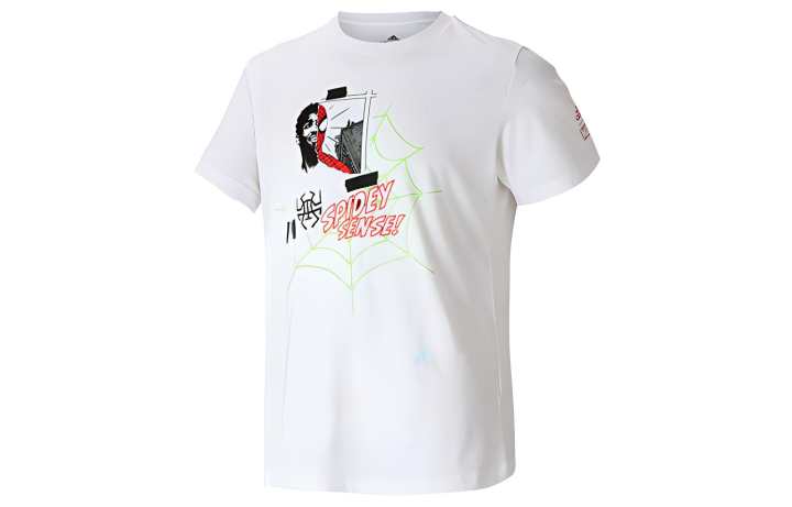Adidas Adidas T Shirts Men's White Crew Neck Moderate Straight Fit