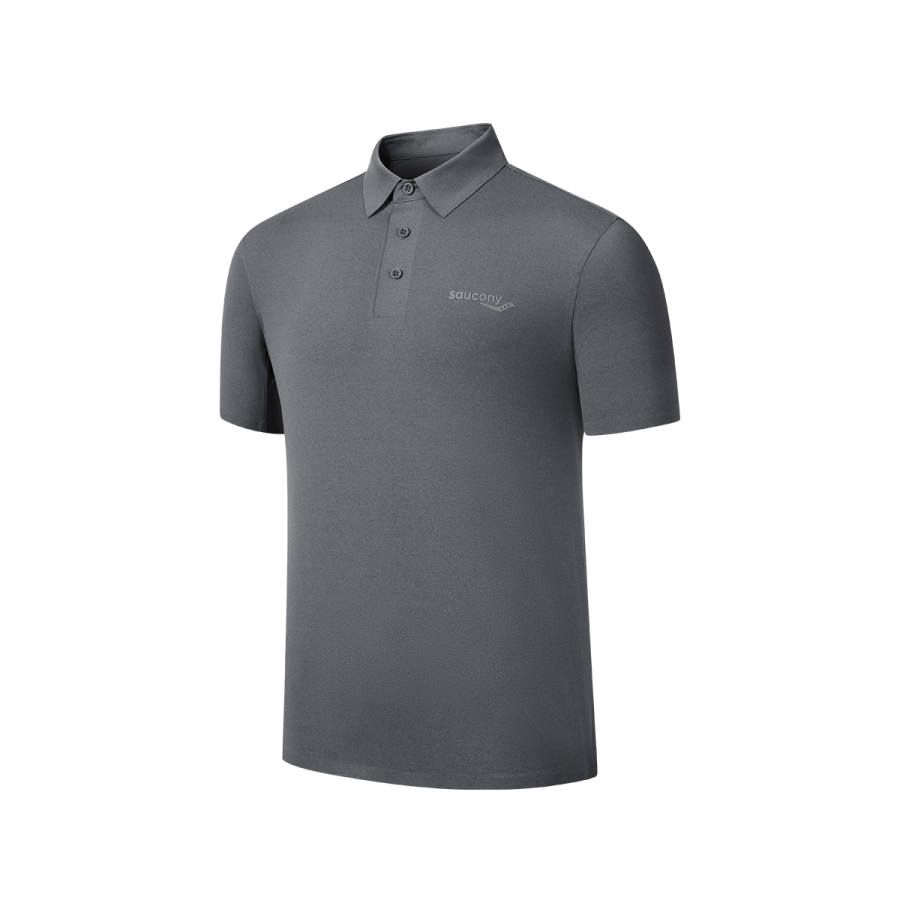 Saucony Polo Shirt Men's Heather Gray