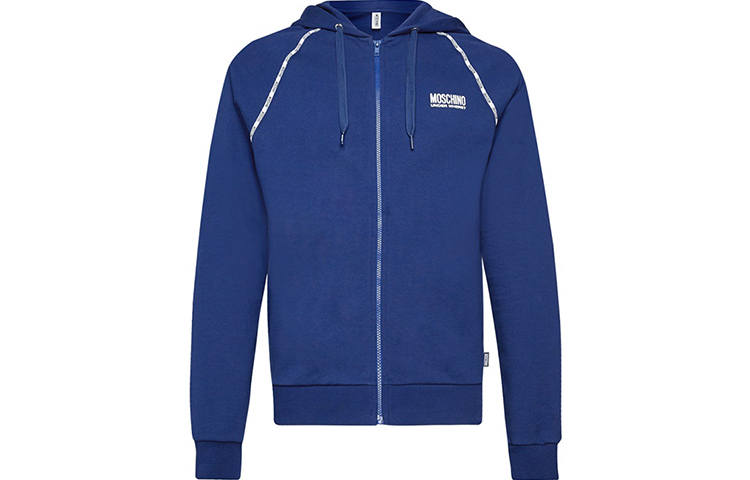 MOSCHINO Jackets Men's Blue Hooded Moderate Other