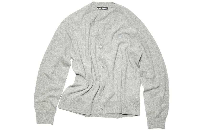 Acne Studios Acne Studios Face Logo Patch V Neck Cardigan
