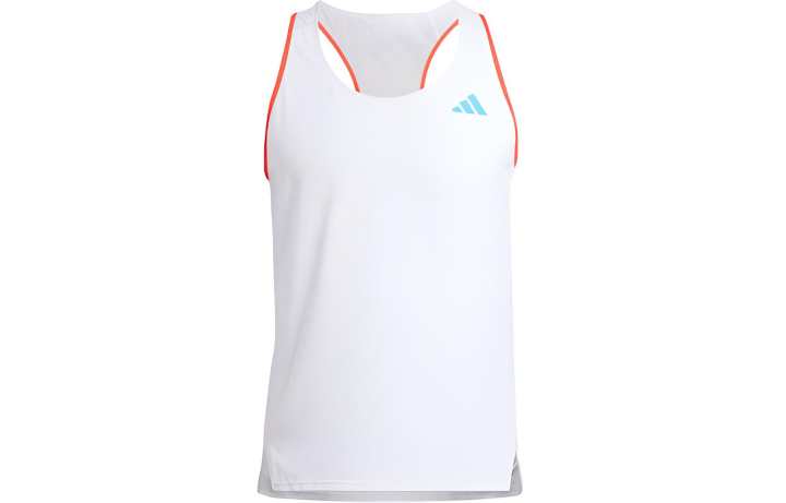 Adidas Adidas Running Tank Tops Men's White Crew Neck Moderate Straight Fit