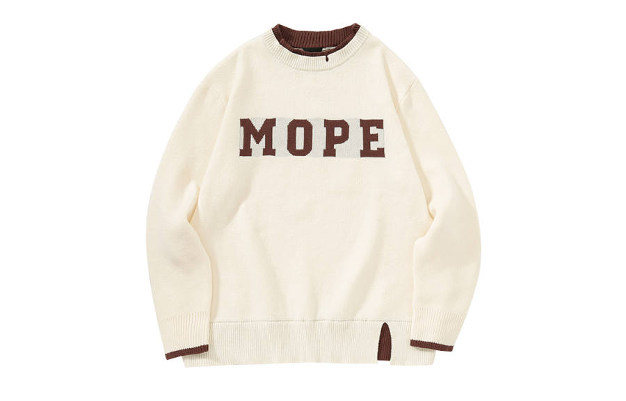 MOPE Knitwear Unisex Crew Neck Moderate Mock Two Piece