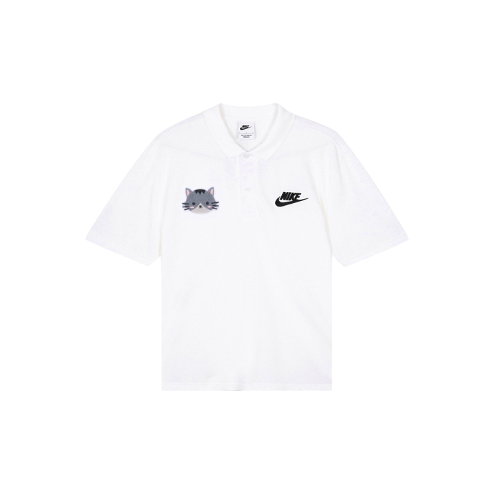 Nike Nike Polo Shirts Men's White Polo Collar Moderate Straight Fit