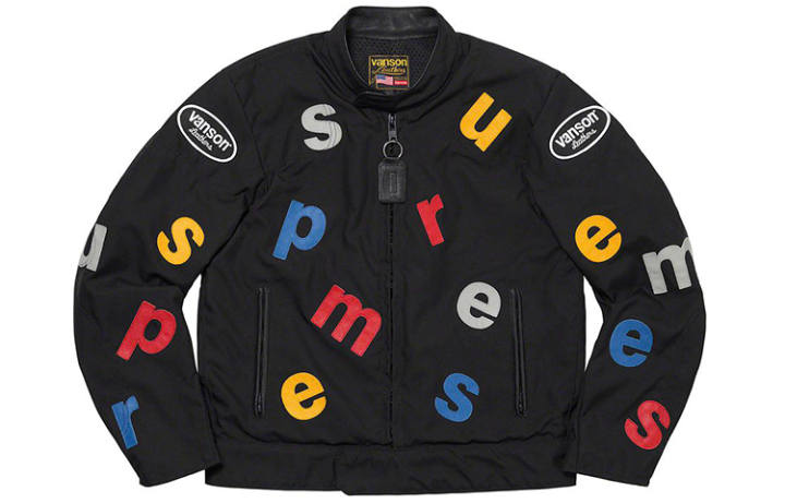 Supreme Supreme Vanson Leathers Letters Cordura Jacket