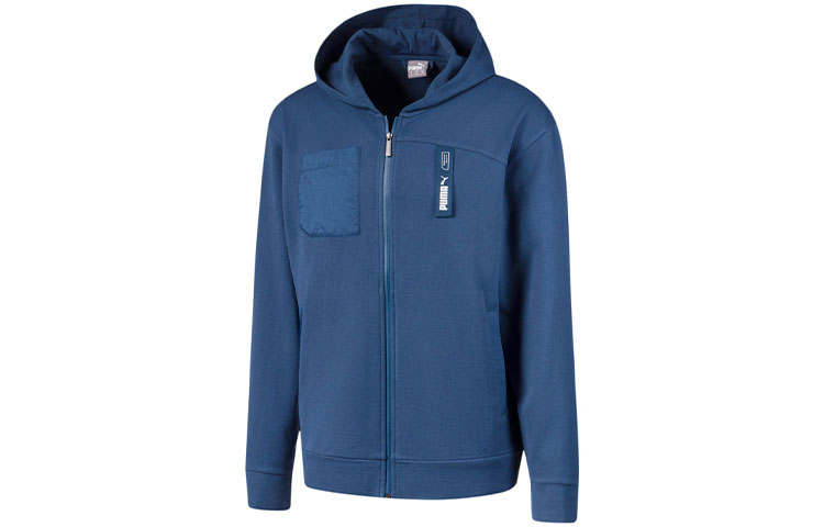 PUMA PUMA Jackets Men's Dark Denim Blue Hooded Moderate Soft Shell